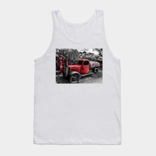 Red Vintage Fuel Truck Tank Top